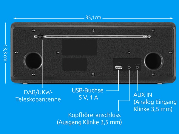 Abmessungen & Rückansicht