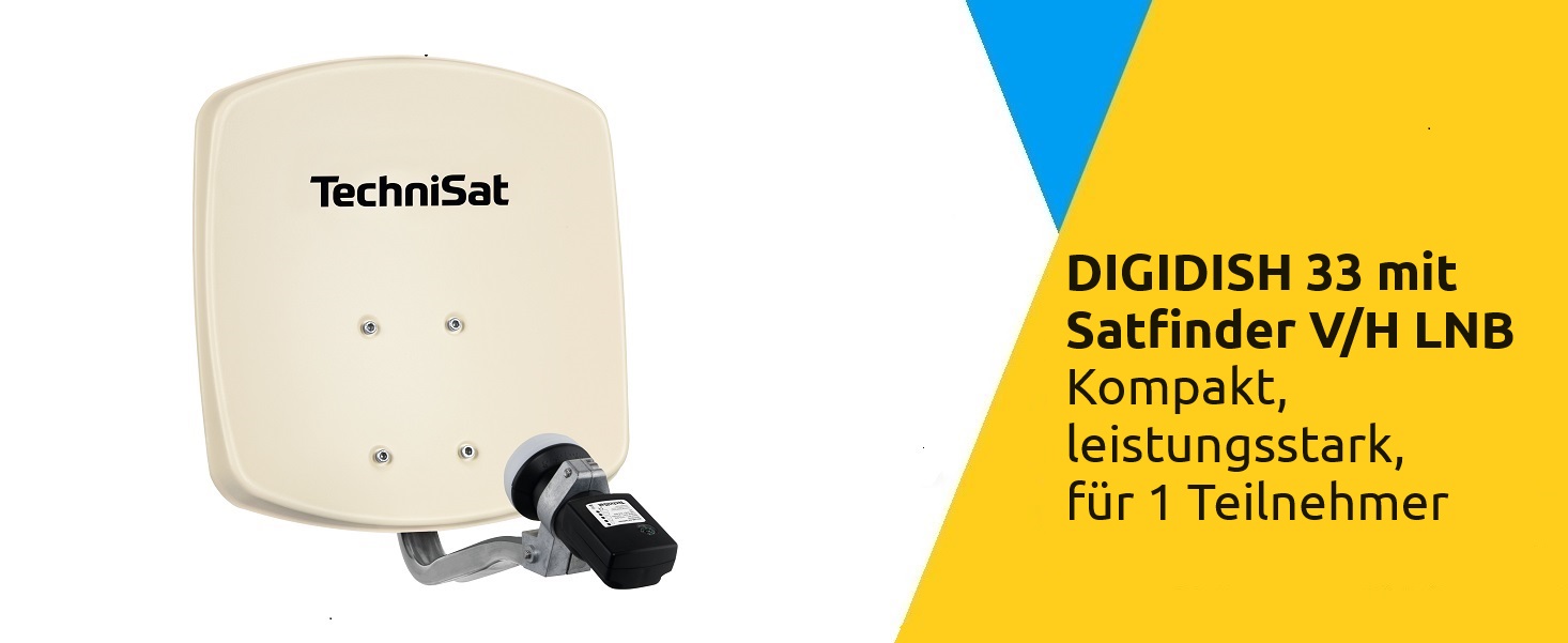 DIGIDISH 33 mit Satfinder V/H LNB