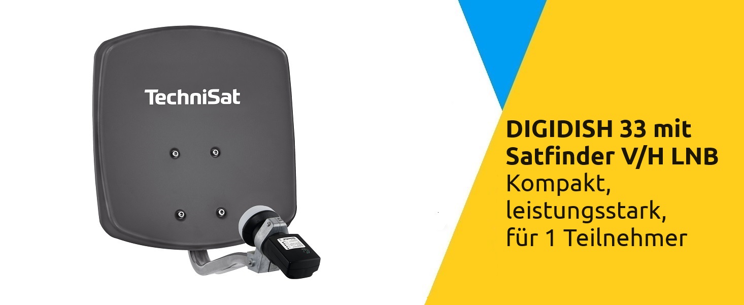 DIGIDISH 33 mit Satfinder V/H LNB