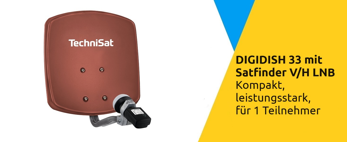 DIGIDISH 33 mit Satfinder V/H LNB
