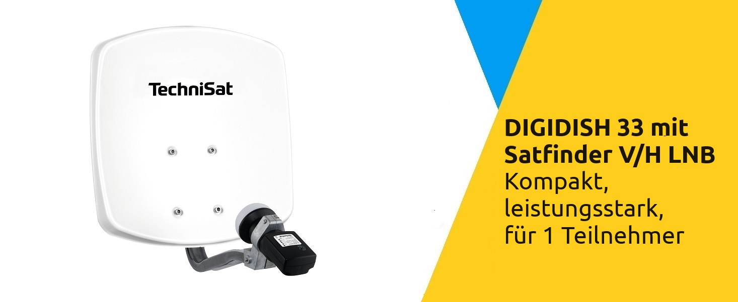 DIGIDISH 33 mit Satfinder V/H LNB