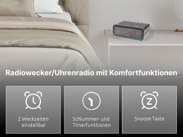 2 Radiowecktimer möglich